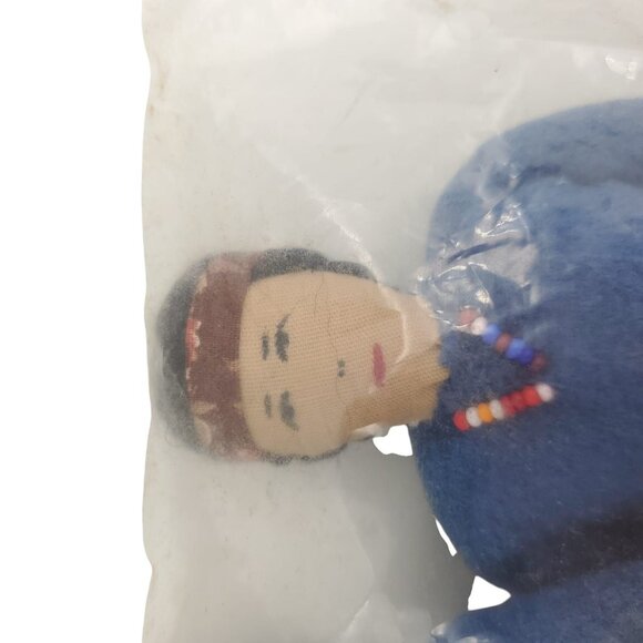 Handmade Native American Indian Cloth Dolls Set - Traditional Attire - Approx. 8 - Picture 2 of 5